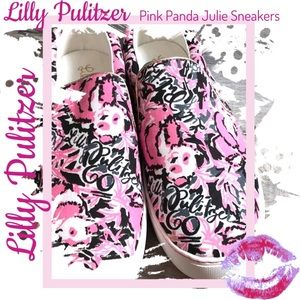 Lilly Pulitzer Julie Sneakers Pink Panda 🐼 Size 8
